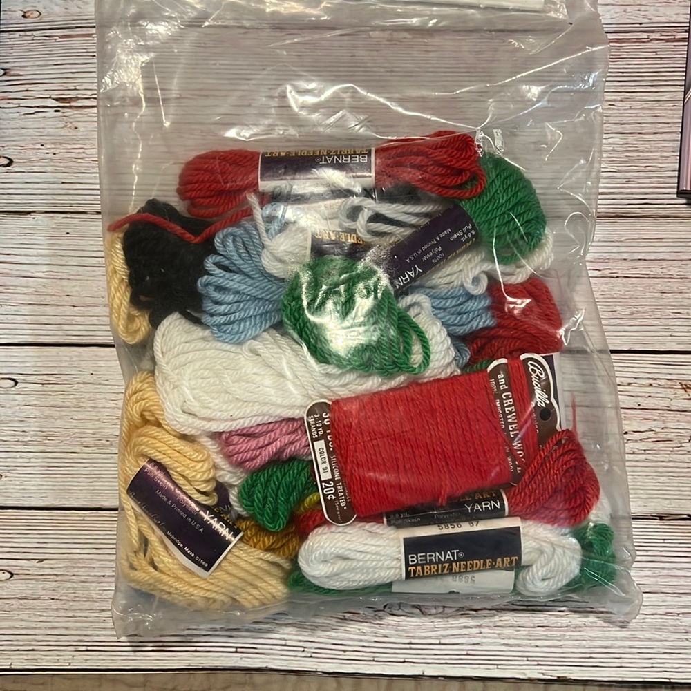 Vtg Lot Crewel Embroidery Tapestry Yarn 25 Skeins